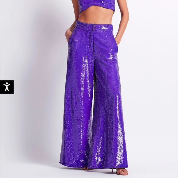 PatBO sequin wide leg pants - Picture 1 of 5